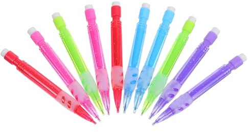 Healvian Juego de 10 Mini Portaminas Cortos de 07 MM Colores Lápices Mecánicos con Borrador Integrado Plásticos Resistentes Ideales para Estudiantes Oficina y Material Escolar
