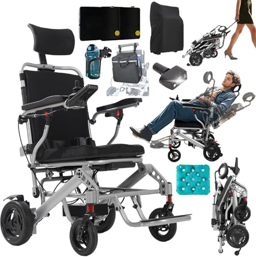 2026 Fauteuil roulant électrique tout-terrain pour adulte avec une portée de plus de 30 miles et 2 batteries Li-ion, fauteuil roulant motorisé léger et pliable avec Ko