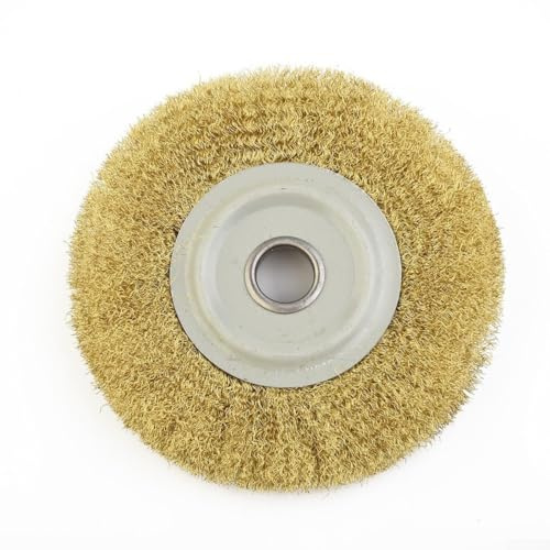 ZWEquipint Rueda abrasiva de copa de 5 pulgadas para amoladora de banco, cepillo de alambre de cobre puro, diámetro exterior de 125 mm, diámetro interior de 16 mm, rueda abrasiva de latón amarillo