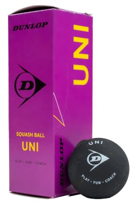 Dunlop Balles de Squash Uni, 3 balles | Balle d’entraînement à rebond lent | Pack de 3