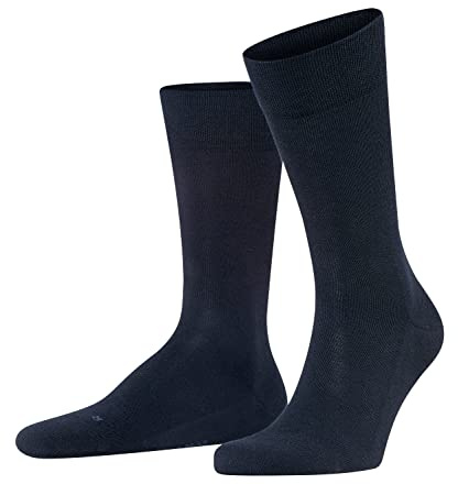 FALKE Herren Socken Sensitive London, Baumwolle, 1 Paar, Blau (Dark Navy 6370), 43-46