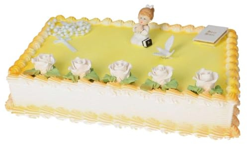 Jacobi Decor Tortendekoration Kommunion Mädchen| Tortendeko Kommunion + Konfirmation (Kindergebrustage usw.) für Mädchen | Kuchen und Torten schnell und einfach dekoriert