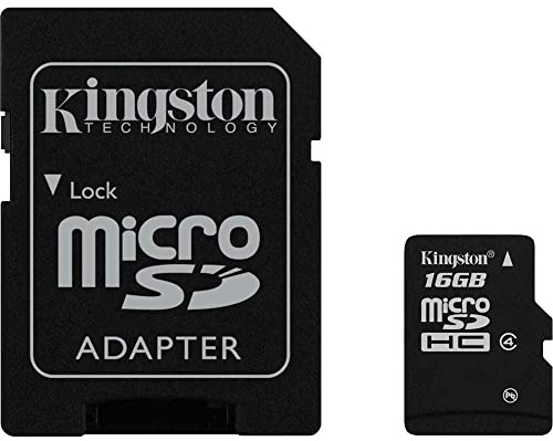 Kingston 16GB High Capacity Micro SD Card with SD Adapter, Class 4