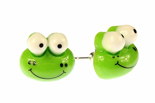 Miniblings Frosch Ohrstecker Froschstecker Kinderschmuck Frösche grün | Ohrschmuck, sorgfältig in Berlin gefertigt, sorgfältig von Hand montiert