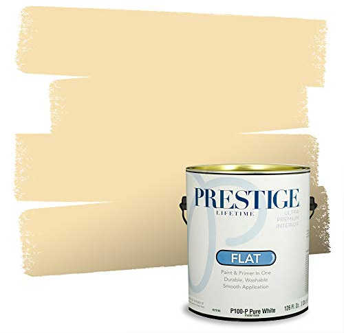 PRESTIGE Paints Interior Paint and Primer In One, 1-Gallon, Flat, Comparable Match of Sherwin Williams* Friendly Yellow*