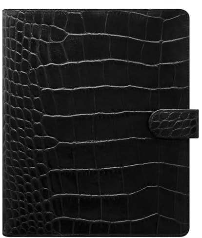 Filofax Classic Croc A5 Ebony Schwarz Organiser Kalbleder 30mm Zeitplaner 026071