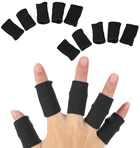 Stretchy Finger Protection Sleeves Arthritis Sports Aid for Basketball, Football, Badminton, Baseball, Outdoor Sports 10 Pieces
