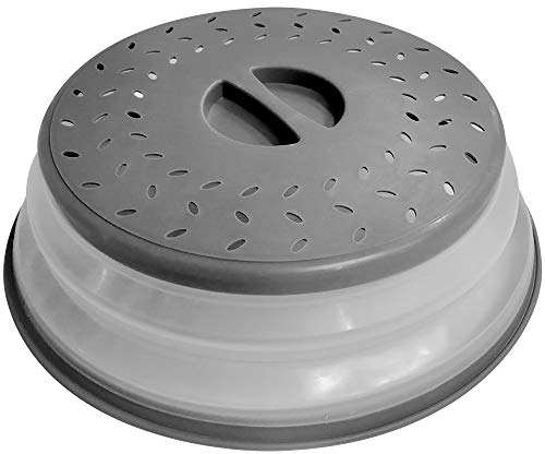 Cubierta para plato de microondas de 10,5 pulgadas con tapa plegable para plato de alimentos – libre de BPA, tapa protectora para placa