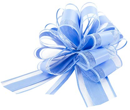 Oblique Unique® Geschenk Schleife mit Geschenkband Matt für Geschenke Tüten Zuckertüten zum Basteln Dekorieren Verzieren - Farbe wählbar (Hellblau)