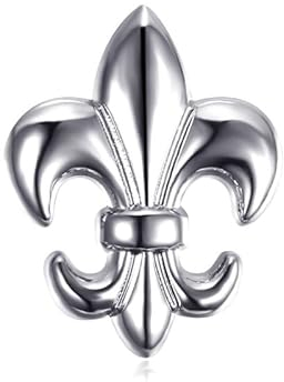 BOBIJOO JEWELRY - Pin's Epingle Broche Pins Fleur de Lys Patriote Laiton Argenté 22x16mm