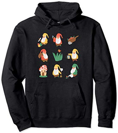 Gnome Nains Jardin Champignon Cottage Vintage Cottagecore Sweat à Capuche