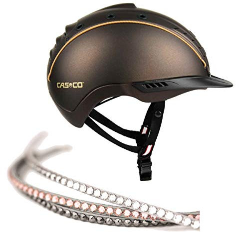 RL24 Reithelm MISTRALL-2 Casco Dunkelbraun Swarovski Edition Vintage Rose XS-S (50-54cm)