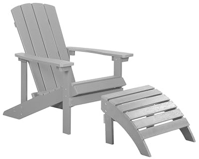 Utomhus Däckstol Solstol Ljusgrå Träplast Adirondack