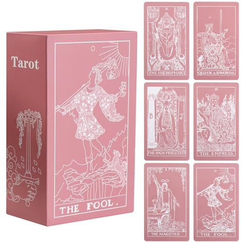 Erbacan Cartas de tarot con guía (idioma español no garantizado), 78 cartas clásicas de tarrot, juego de adivinación para principiantes o expertos (bolsa de bolsa)
