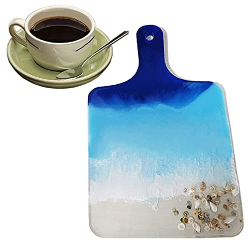 Rectangle Cheese Board Epoxy Resin Silicone Mold Coaster Handle Tray Platter Epoxy Resin Casting Mold Charcuterie Board Cutting Board Template for Serving Platter