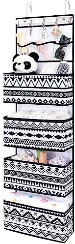 WERNNSAI Über der Tür Hängeorganizer - Hängeaufbewahrung 125x36cm mit 4 Taschen Großes Fassungsvermögen Speisekammer-Organizer für Kinderzimmer Schlafzimmer Badezimmer Abstellraum (Bohemien)