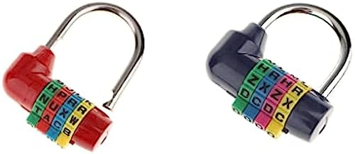 2 candados de combinación, 4 letras, resistentes a la intemperie, candado pequeño para armario de gimnasio, para caja de herramientas, maleta