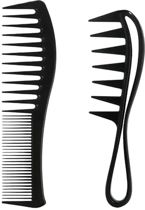 Hair Comb, 2Pcs Wide Tooth Comb, Hair Comb Set, Styling Comb, Curling Comb, Heat Resistant Anti Static Hair Comb, Hair Styling Tool