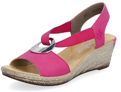 Rieker Alula Womens Wedge Heel Sandals 6 UK Fuchsia