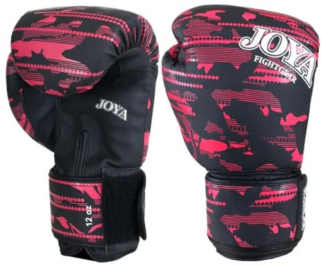 JOYA Kickbox Handschuhe Camo V2 - Pink 12 oz - Hergestellt aus hochwertigem Kunstleder - Kampfsport Sparring Handschuhe - Muay Thai Kickboxen - Boxhandschuhe - Punchinghandschuhe Joya Fight Gear