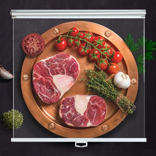 Frisch Rollos mit Handgriff Durchsichtig Rollläden Plastik Rollo Vorhang für Kühlschränke Rollos Sonnenschutz Einfacher Einbau(Size:W50x150CM)