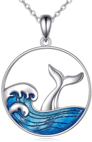 VONALA Collier avec dauphins pour maman - En argent sterling 925 - Collier coquillage d'ormeau - Pendentif dauphin - Bijoux pour la fête des mères - Cadeau d'anniversaire pour maman, femme, fille,