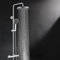 HOMELODY Sistema doccia con termostato, cromato, set completo con 3 tipi di getto, soffione doccia rotondo, doccia a pioggia con rubinetto, 30 cm