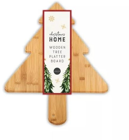 Decsee Wooden Christmas Tree Platter Board Food Cheese Serve Kitchen Table Decoration Chopping board