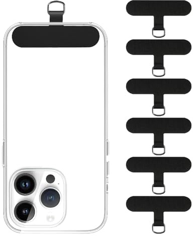 flintronic Phone Tether Tags, 2PCS Cellphone Lanyard Tether Patches, Lanyard Pads, Metal Crossbody Cell Phone Lanyard Patch Silve, Phone Strap Connector Clip Compatible with Most Smartphones
