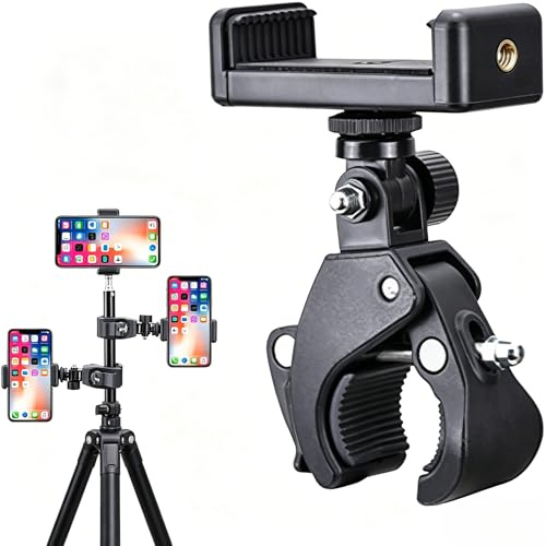 Wjelet Support de micro pour téléphone rotatif à 360°, support de téléphone universel pour diffusion en direct, prise de vue vidéo, voyage, compatible avec la plupart des smartphones iPhone Samsung
