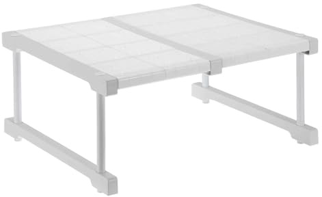 HARFINGTON Expandable Cabinet Tension Shelf 14.57 to 18.9 Adjustable Cabinet Organizer 22 x 16.54 Flower Pattern Table Storage Rack for Wardrobe Cupboard Kitchen Bedroom
