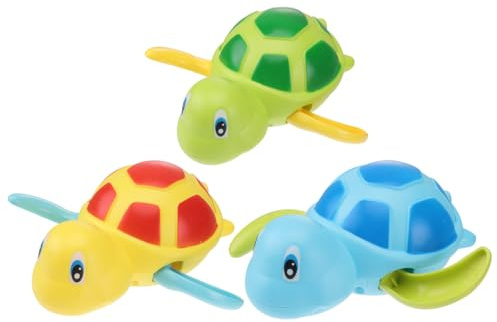 ibasenice Kinder Badewannenspielzeug 3er Set, Aufziehbare Schwimmende Schildkröten, Buntes Wasserspielzeug Ohne Batterie für Babys und Kleinkinder, Perfekt für Dusche, Bad und Sommer Badespaß