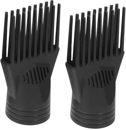 Pettine Pezzi Nero Plastica, 2 Set Asciugacapelli | Accessorio per Phon, Flusso Concentrato e Calore Rapido, Riduce L’impatto sui Chioma, Liscio e Brillante