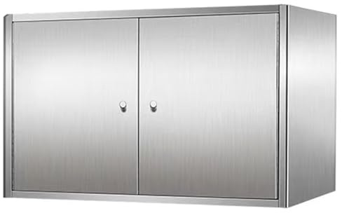 Armario de almacenamiento de acero inoxidable montado en la pared, armario de cocina versátil con estante ajustable, organizador flotante para baño, lavandería, garaje y soluciones de almacenamiento