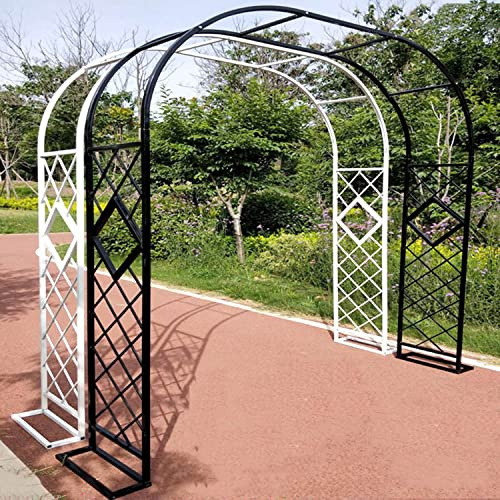 Arche de jardin en métal robuste pour plantes grimpantes, pergola, treillis, 1,4 m à 3,4 m de large, 2,7 m de haut, idéale pour les roses et les vignes, design amovible