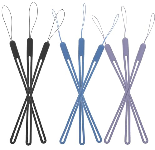 BETOOKY Cuerda de Muñeca de Silicona 9 Piezas 3 Negro 3 Gris Claro 3 Azul Oscuro para Teléfono Móvil Correa para Colgar Muñeca Accesorios para Celular y Decoración Práctica