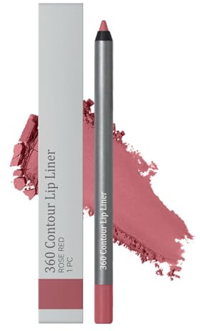 Lipliner Pencil - Matte Lip Liner - Highly Pigmented Natural Tint Lipliner For 360 Contouring Lip Makeup, Silky Smooth & Long Lasting & Waterproof (Rose Red)