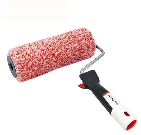 Nespoli - Rullo per Pittura 22cm Specifico per Muri Interni Lisci e Poco Ruvidi, Adatto a Lavori Fai da Te, Tessuto Melange ad Alte Prestazioni, Manico Ergonomico Compatibile con Pertica Systemblock