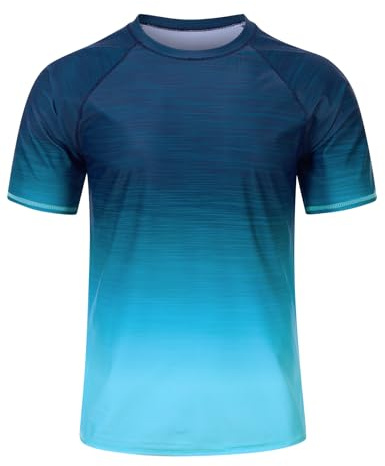Fanient Maglietta Rashguard UV da Uomo,Maglietta da Bagno a Maniche Corte ad Asciugatura Rapida,con Protezione UPF 50+,Traspirante,Ideale per Sport Acquatici,Surf ed Escursionismo