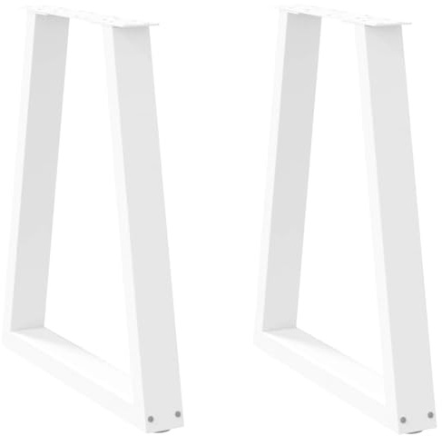 Tonture Esstischbeine V-Form 4 Stück Weiß Stahl 50x(72-73,3) cm mit verstellbaren Nivellierfüßen stabiles Möbelfuß Tischgestell für Esstisch Schreibtisch und DIY Industrie Look