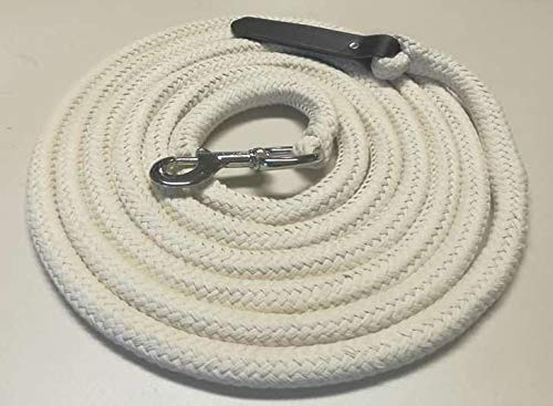 Pferdeseile_DE Bodenseil aus Baumwolle Natur 4,00 mtr Bodenleine Leitseil/Arbeitsseil