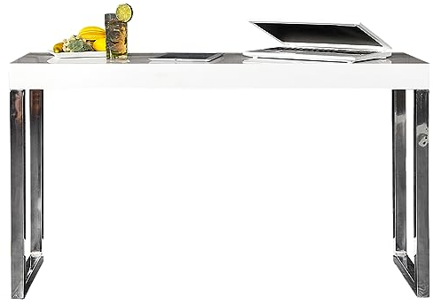 riess-Ambiente Design Konsole White Desk 120cm weiß Hochglanz Bürotisch Computertisch Flurtisch Tischplatte inkl. Gestell Konsolentisch Ablagetisch Ablage