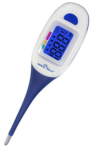 Easy@Home Digital Medical Baby Fever Oral Thermometer, Rectal or Axillary Underarm Body Temperature Measurement with Backlit LCD Display, Waterproof Flexible tip,Test Completion & Fever Alarm-EMT-026