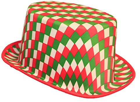Top Hat Chequered (R/G/W), Red, Green, White