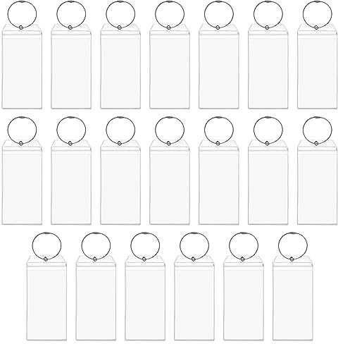 Juvale Luggage Tags for Suitcases - 3.5 x 7.2 in, Clear, 20 Pack - Bulk Zip-Seal Closure & Steel Loop Fastener - Waterproof ID Holders - Travel & Cruise Essentials