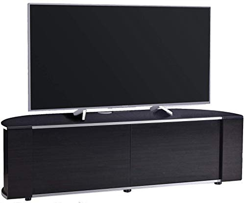 MDA Designs Sirius 1600 Cabinet with BeamThru Remote-Friendly Gloss Black with Black Trims for Flat Screen TVs up to 70”