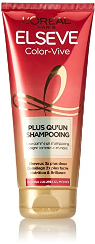 L'Oréal Paris Elseve Plus Qu'un Shampooing - Lavage & Soin des Cheveux Colorés et Méchés - Color-Vive - 200 ml