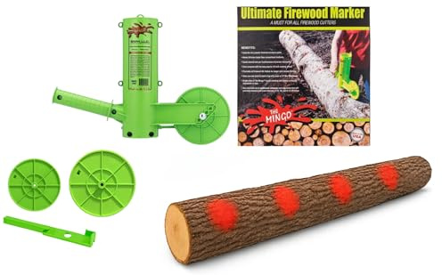 Mingo Marker Firewood Bundle - Chainsaw accessories - Firewood Measuring Tool - Log Holder for Cutting Firewood - Logging Tools and Equipment - Includes 14 16 and 18 Wheel Marker and Extra Trigger