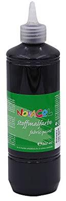 Ledacolor Stoffmalfarbe | Flüssige Textilfarbe | 500 ml | SCHWARZ | für Kinder [unbedenklich] | Gebrauchsfertig | für kreative Designs auf Textilien | WASCHFEST