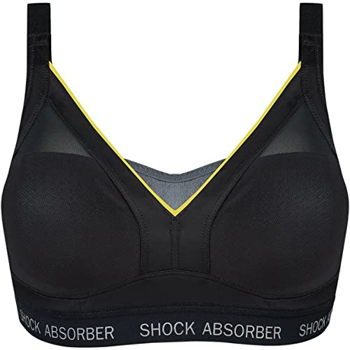 Shock Absorber Women's Active Shaped Contour Support Sports Bra, U10015, Black, 32B